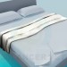 3d model Bed with furnishing - preview