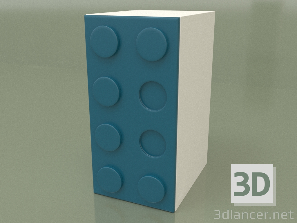 modèle 3D Armoire à une aile (Turquoise) - preview