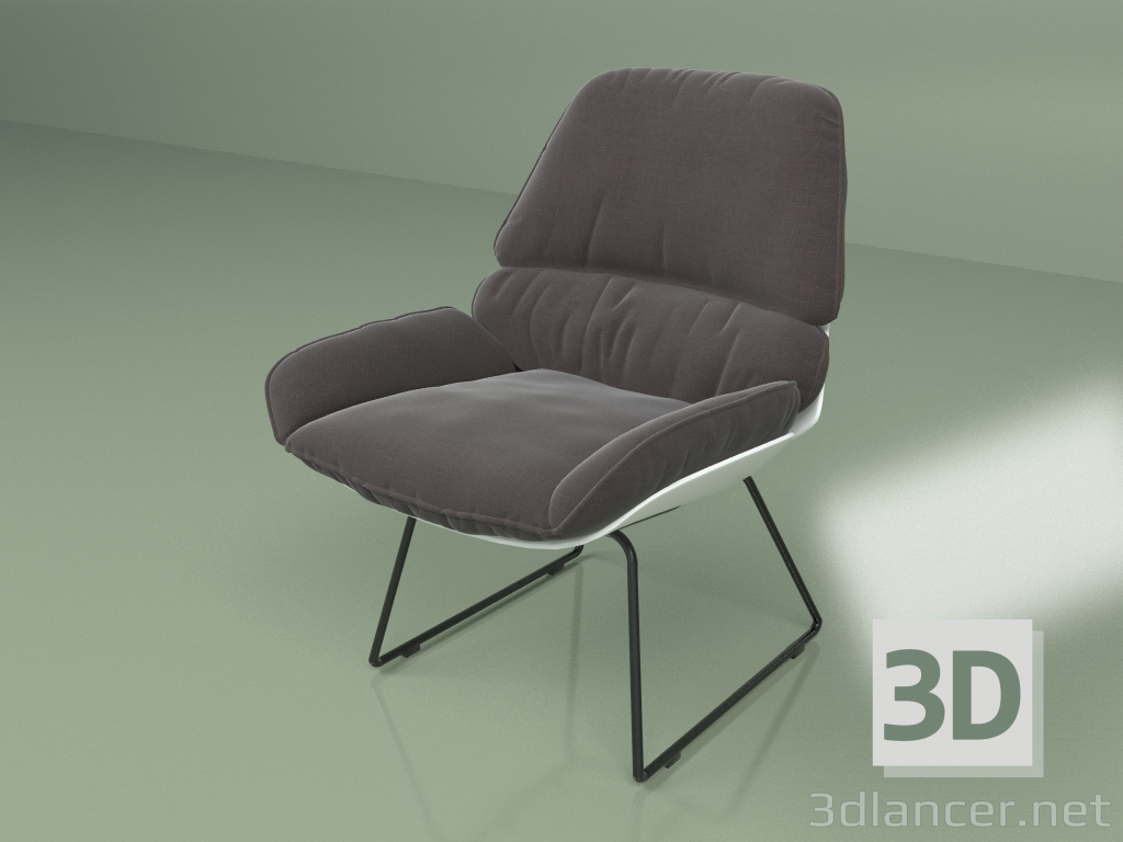 3d model Armchair Bay (black, dark grey) - preview