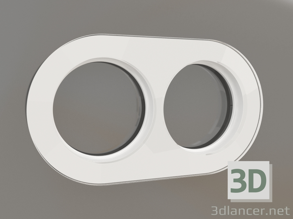 modello 3D Cornice Favorit Runda per 2 pali (bianco) - anteprima