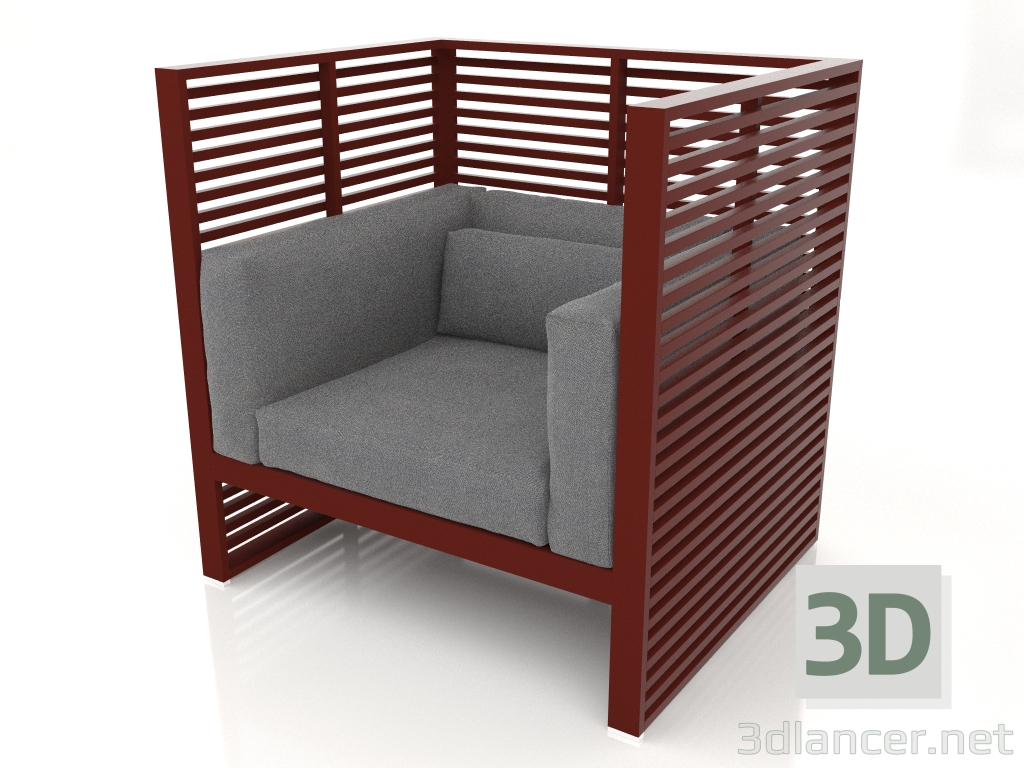 3d model Sillón Normando (rojo vino) - vista previa