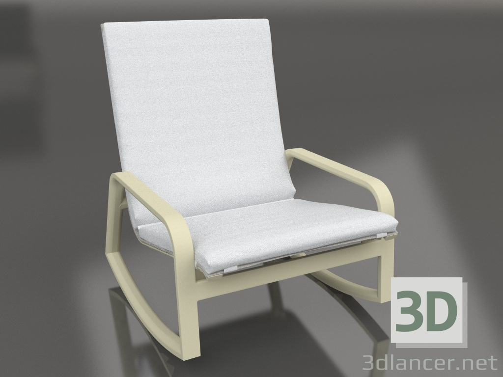 3d model Rocking chair (Gold) - preview