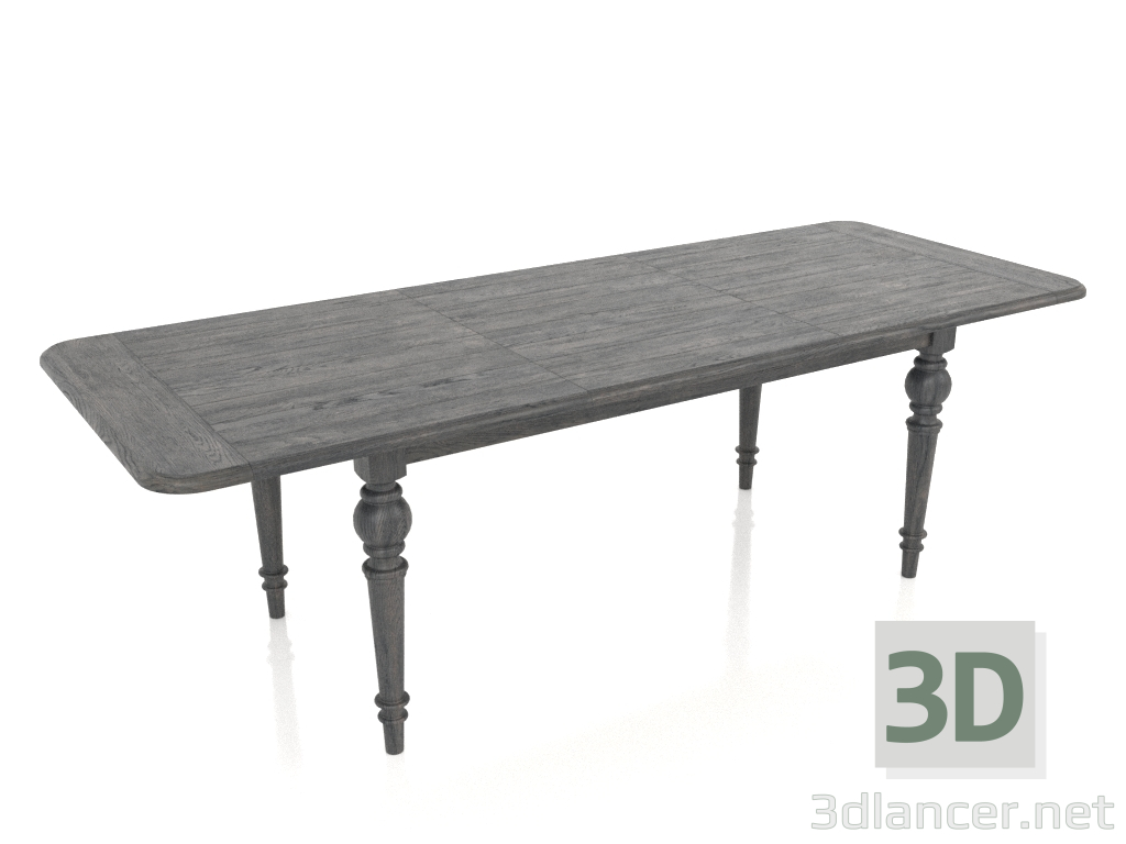 modèle 3D Table à manger coulissante, dépliée, 2500 mm (chêne fumé) - preview