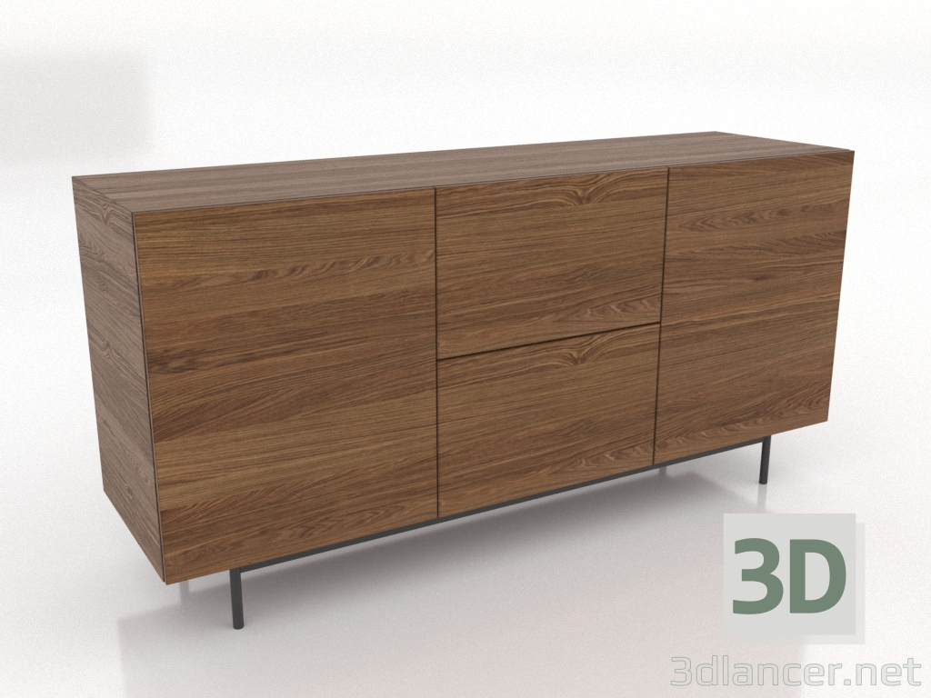 3d model Chest of drawers 2 1600 mm (light walnut) - preview 3d model Chest of drawers 2 1600 mm (light walnut) - preview