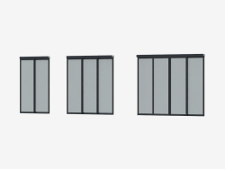 Interroom partition of A7 (black SSS silver glass)