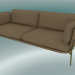 modello 3D Divano divano (LN3.2, 84x220 H 75cm, gambe bronzate, Hot Madison 495) - anteprima