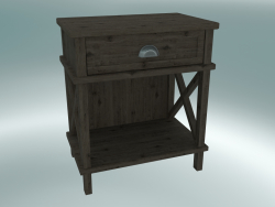 Cambridge bedside table with drawer and shelf large (Dark Oak)