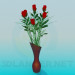 3d model Roses in a vase - preview