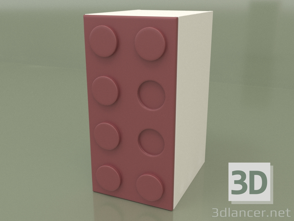 Modelo 3d Armário de uma porta (Bordeaux) - preview