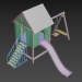 3d A swing, a slide for a children's playground model buy - render