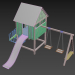 3d A swing, a slide for a children's playground model buy - render