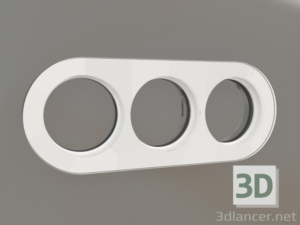 3d model Marco Favorit Runda para 3 postes (blanco) - vista previa