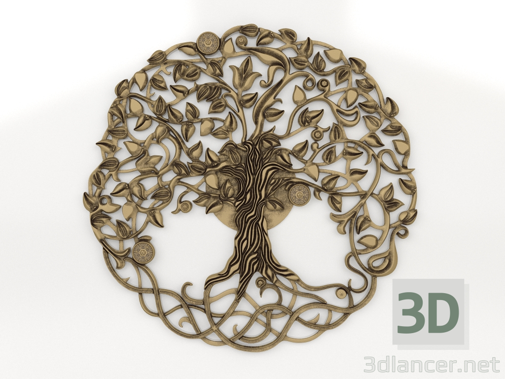 3D modeli Panel ARBOL (altın) - önizleme