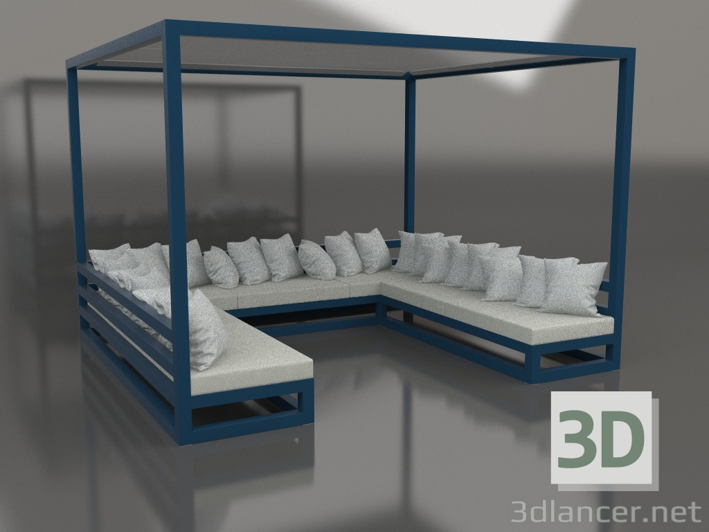 3d model Sofá (gris azul) - vista previa