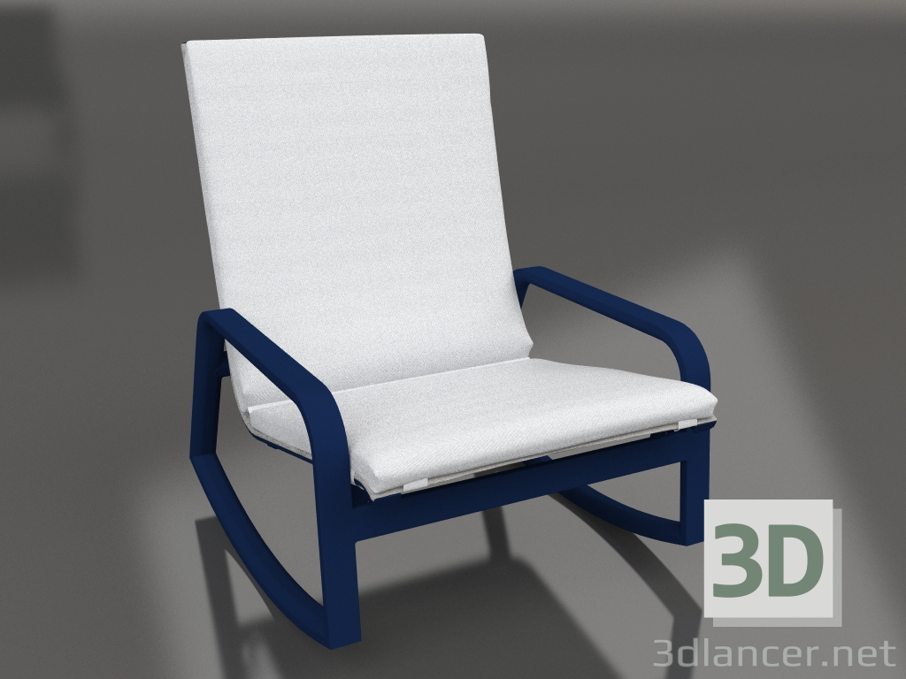 modello 3D Sedia a dondolo (Blu notte) - anteprima