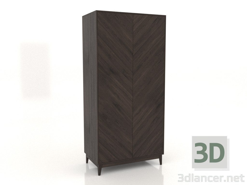 3d model LEMAR wardrobe 2 doors 1050x600x2200 mm (dark oak) - preview 3d model LEMAR wardrobe 2 doors 1050x600x2200 mm (dark oak) - preview