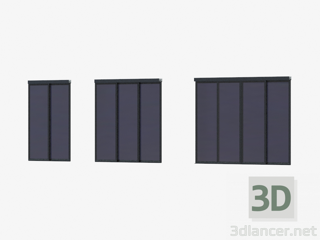 3D modeli A7'nin oda içi bölümü (siyah şeffaf siyah cam) - önizleme