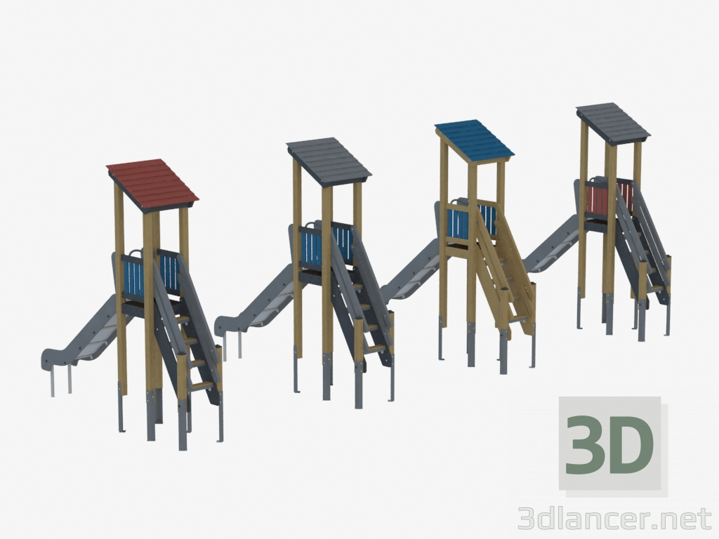 modello 3D Complesso di giochi per bambini (K1108) - anteprima