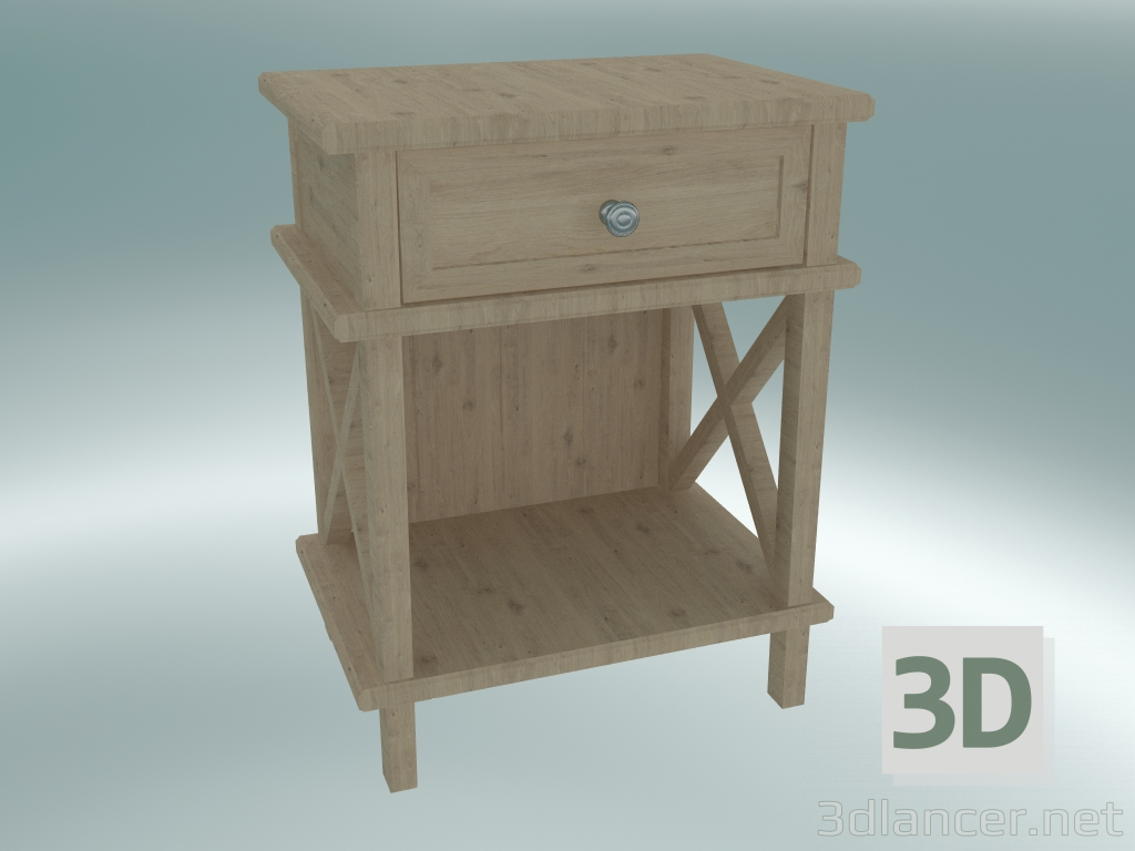 Modelo 3d Mesa-de-cabeceira Cambridge com gaveta e prateleira pequena (Gray Oak) - preview