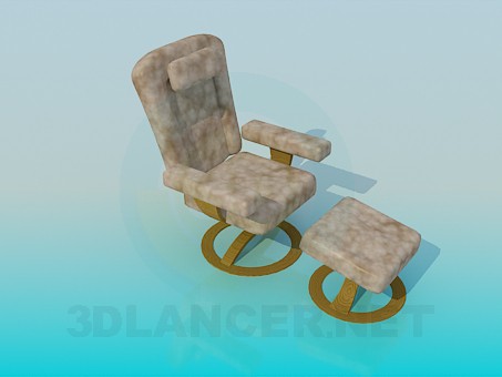 3d model Sillón con patas regulables - vista previa