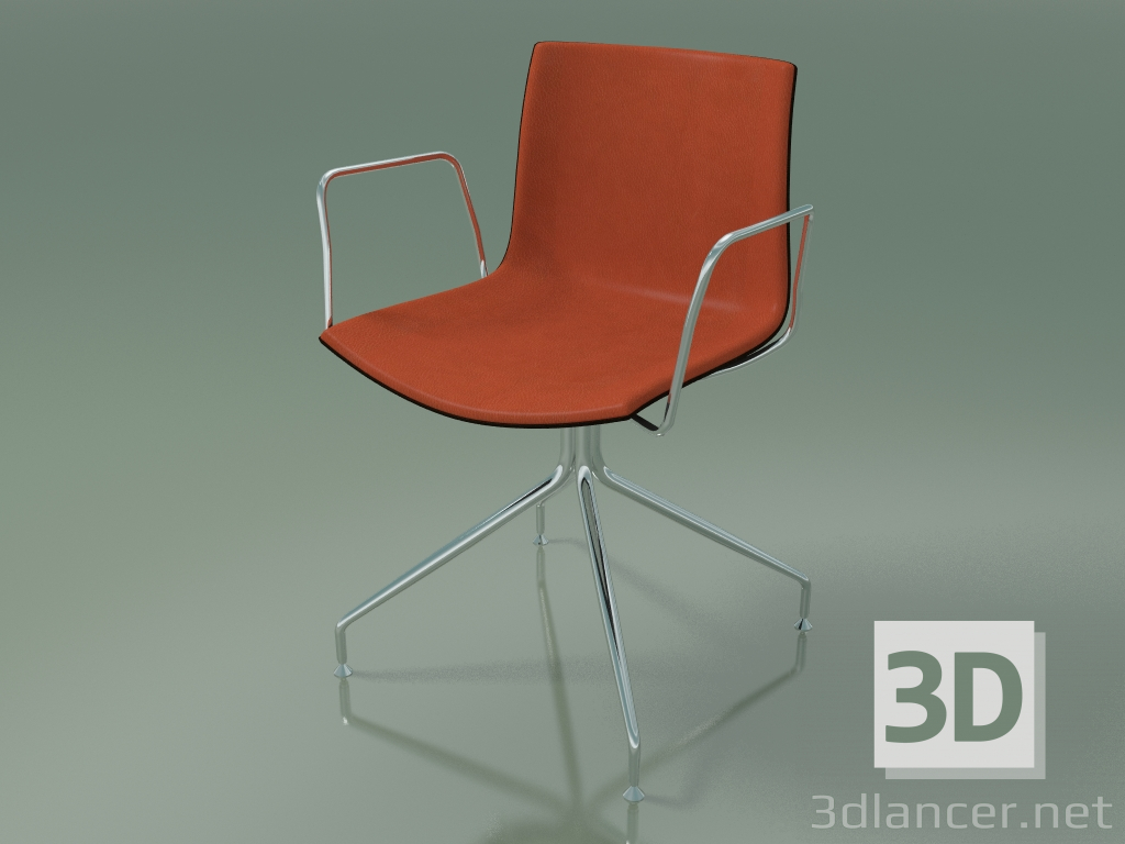 3d model Silla 0331 (giratoria, con reposabrazos, con tapizado delantero, wengué) - vista previa