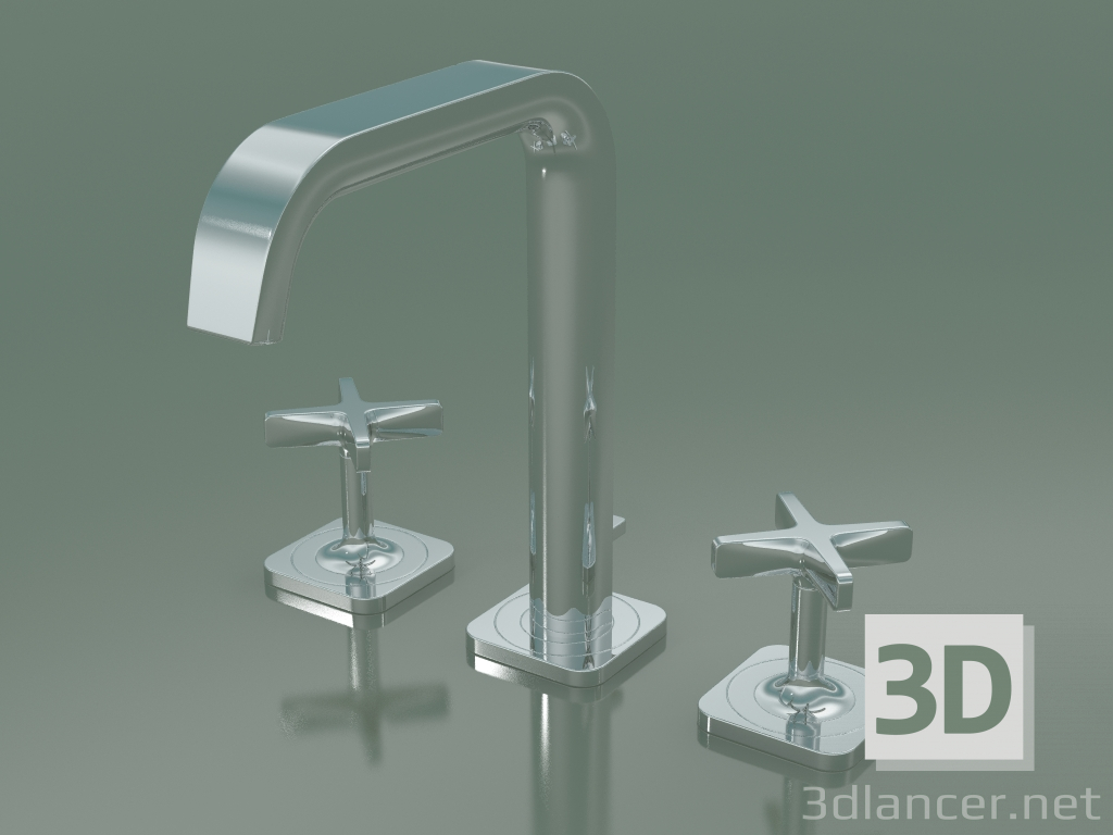 Modelo 3d Misturador de lavatório de 3 furos 170 (36108000, Chrome) - preview