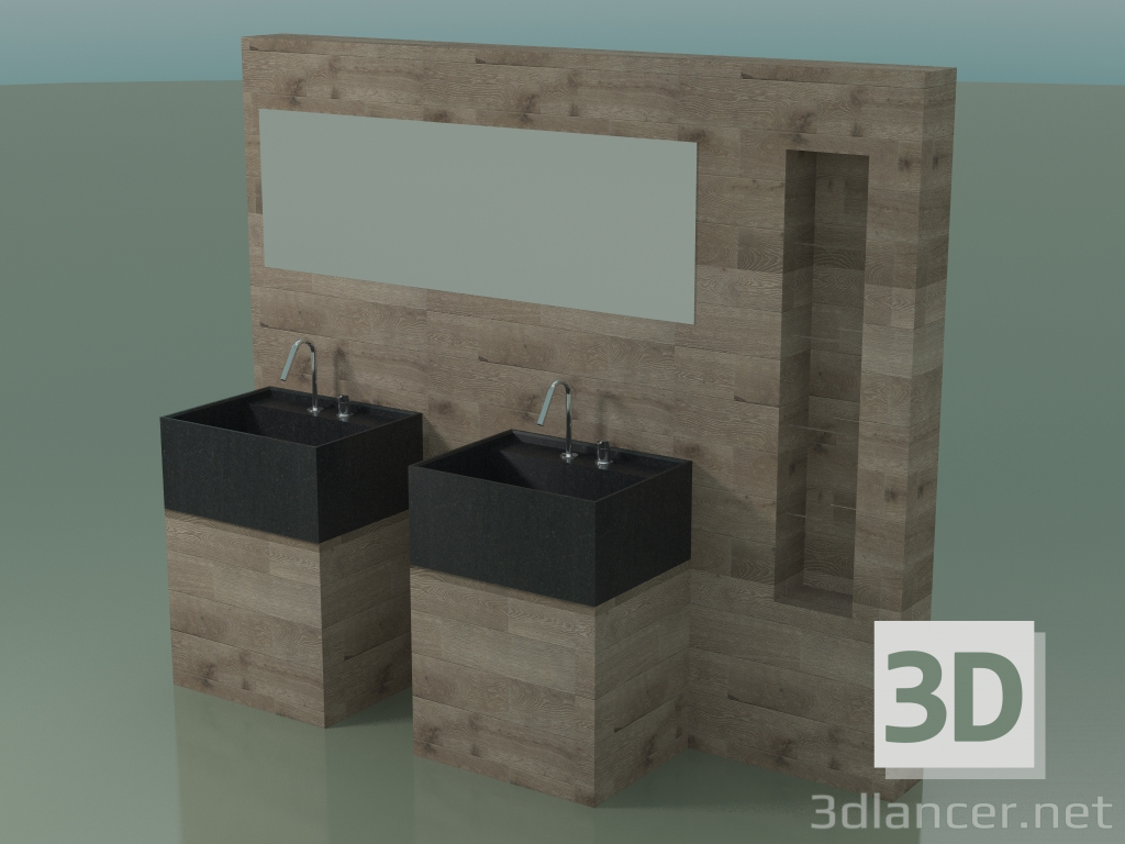 modello 3D Sistema arredo bagno (D12) - anteprima