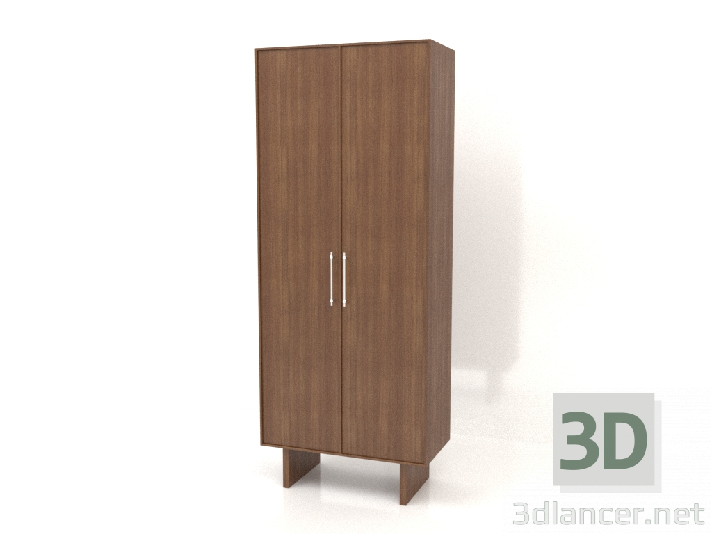 modello 3D Armadio L 02 (800x400x2000, legno marrone chiaro) - anteprima