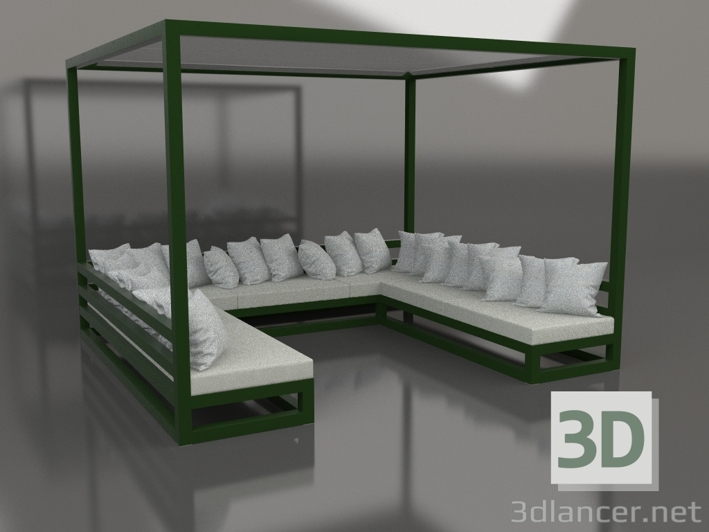 modèle 3D Canapé (Vert bouteille) - preview