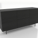 modèle 3D Commode 2 tiroirs 1600 mm (noir RAL 9005) - preview