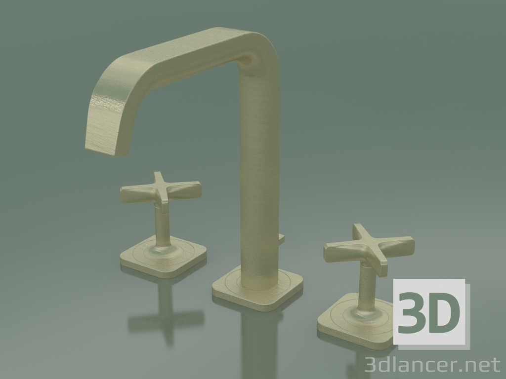 3d model Mezclador de lavabo con 3 orificios 170 (36108250, Óptica Dorado Cepillado) - vista previa