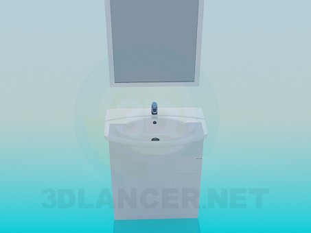 3D modeli Aynalı lavabo - önizleme