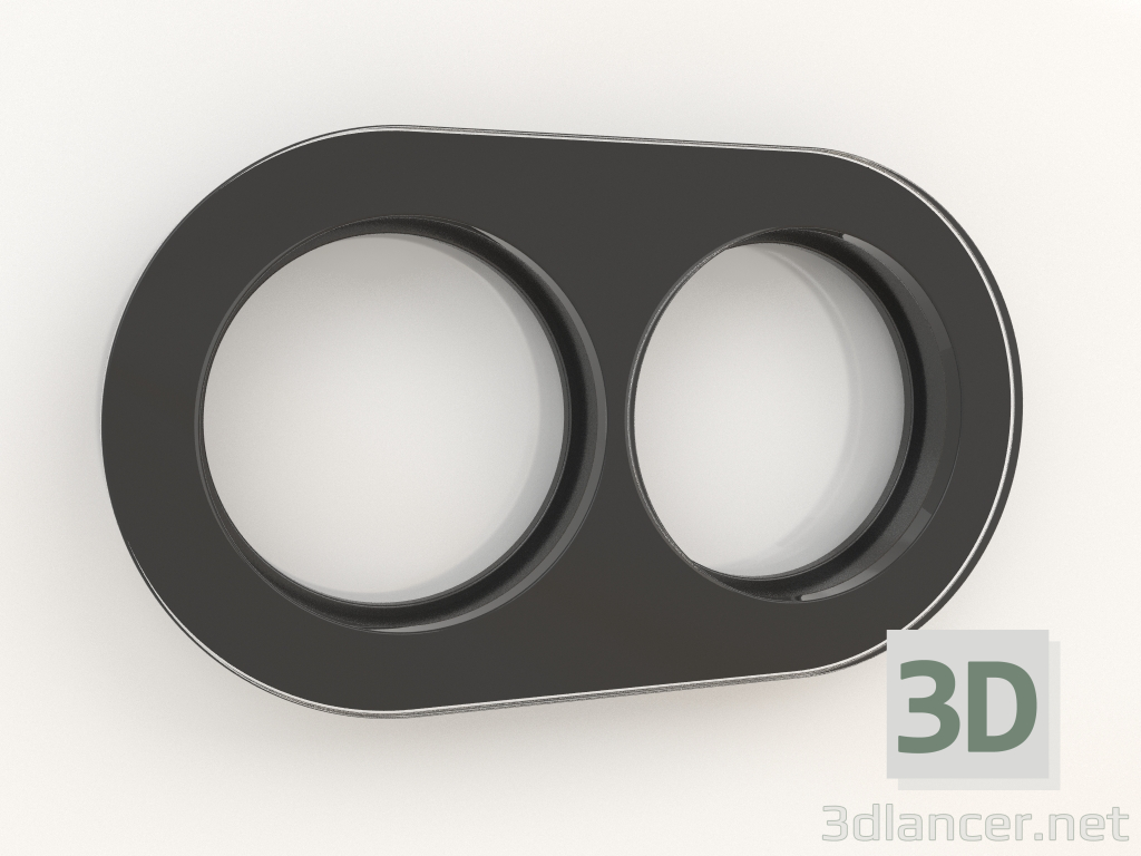 Modelo 3d Moldura Favorit Runda para 2 postes (preto) - preview