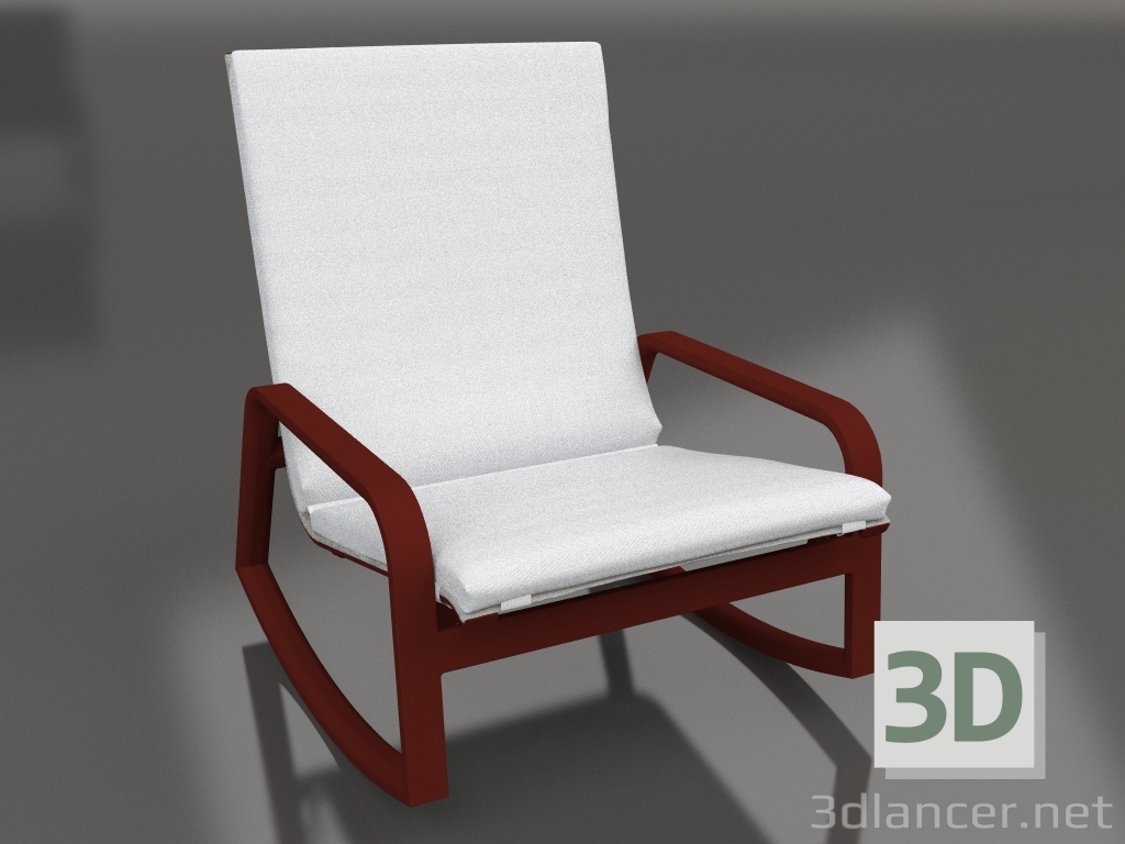 3d model Rocking chair (Wine red) - preview