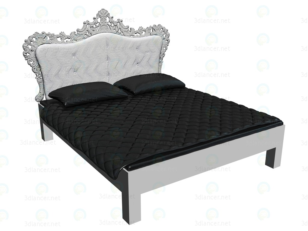 3D Modell Bett 180 x 200 weißer Nerz - Vorschau