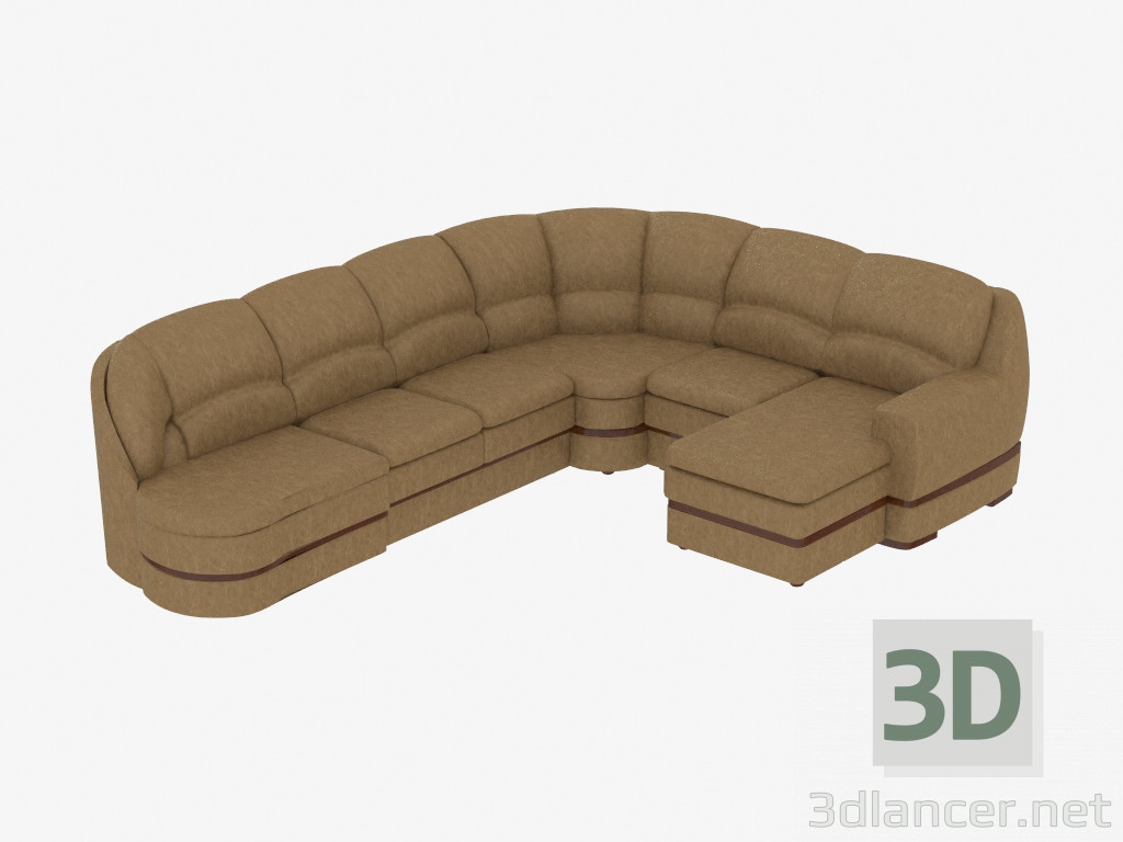 3D Modell Modular Ecksofa aus Leder - Vorschau