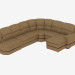 3d model Sofa, modular, leather, angular - preview