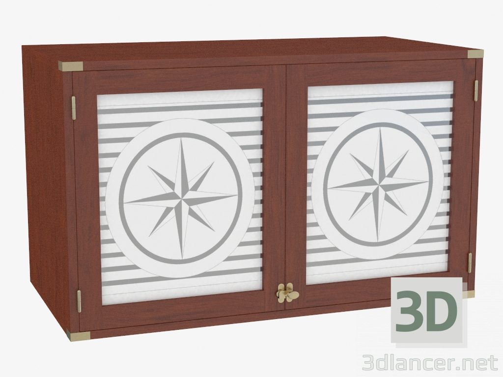 3d model Armario de dos puertas con puertas de vidrio - vista previa