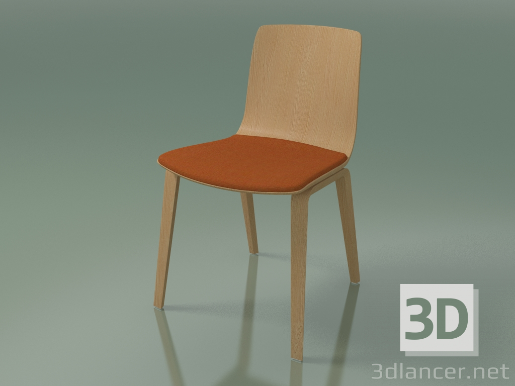 modello 3D Sedia 3978 (4 gambe in legno, con cuscino sul sedile, rovere) - anteprima