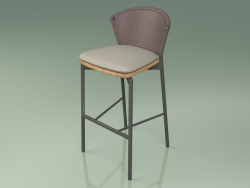 Tabouret de bar 050 (Marron, Metal Smoke, Teck)