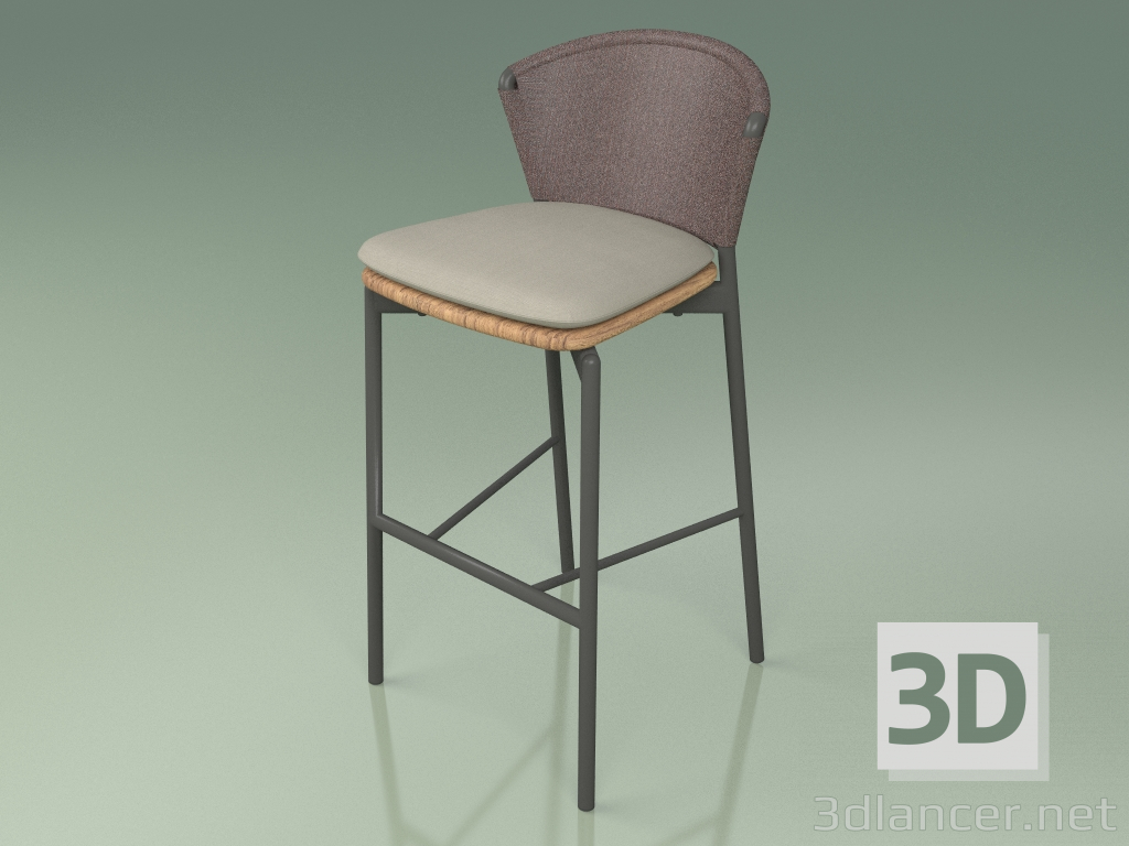 Modelo 3d Banqueta de bar 050 (marrom, fumaça de metal, teca) - preview