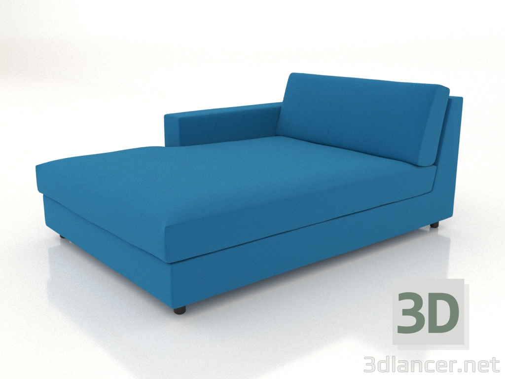 3d model Chaise longue 103 with an armrest on the left - preview