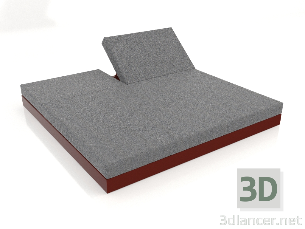 Modelo 3d Cama com encosto 200 (Vinho tinto) - preview