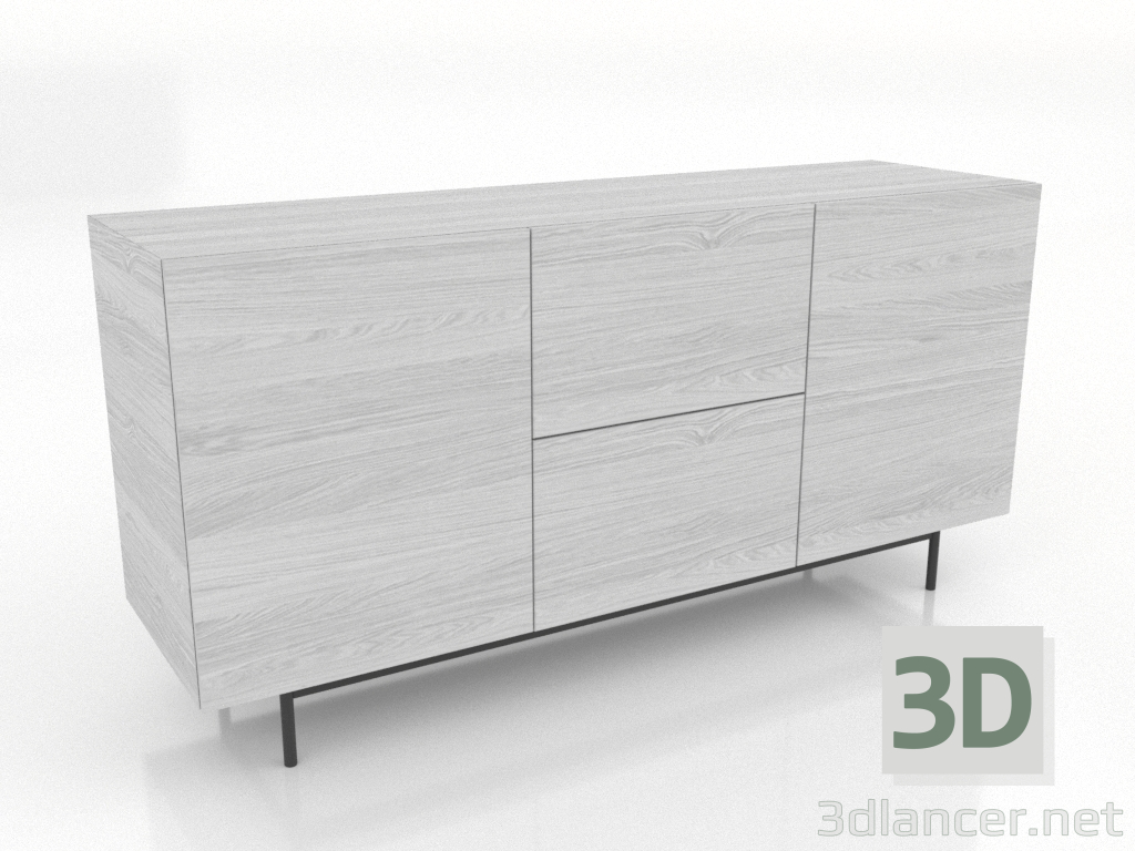 3d модель Комод 2 1600 мм (белый RAL 9010) – превью 3d модель Комод 2 1600 мм (белый RAL 9010) – превью