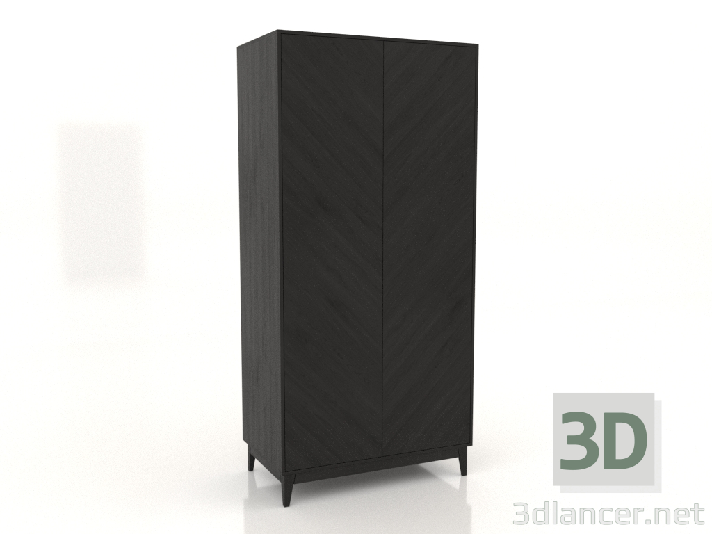 Modelo 3d Guarda-roupa LEMAR 2 portas 1050x600x2200 mm (carvalho preto) - preview Modelo 3d Guarda-roupa LEMAR 2 portas 1050x600x2200 mm (carvalho preto) - preview