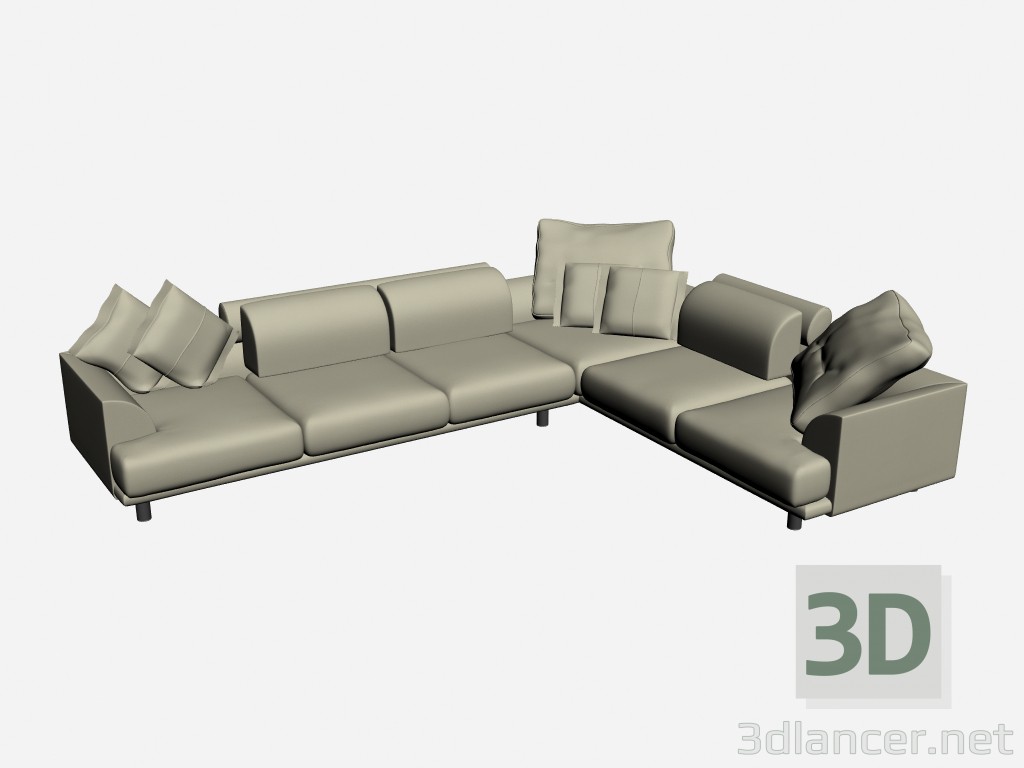 modèle 3D Coin canapé 2 Alexis - preview