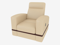 Cuir fauteuil avec inserts décoratifs minces