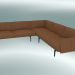 modello 3D Divano angolare Outline (Refine Cognac Leather, Nero) - anteprima