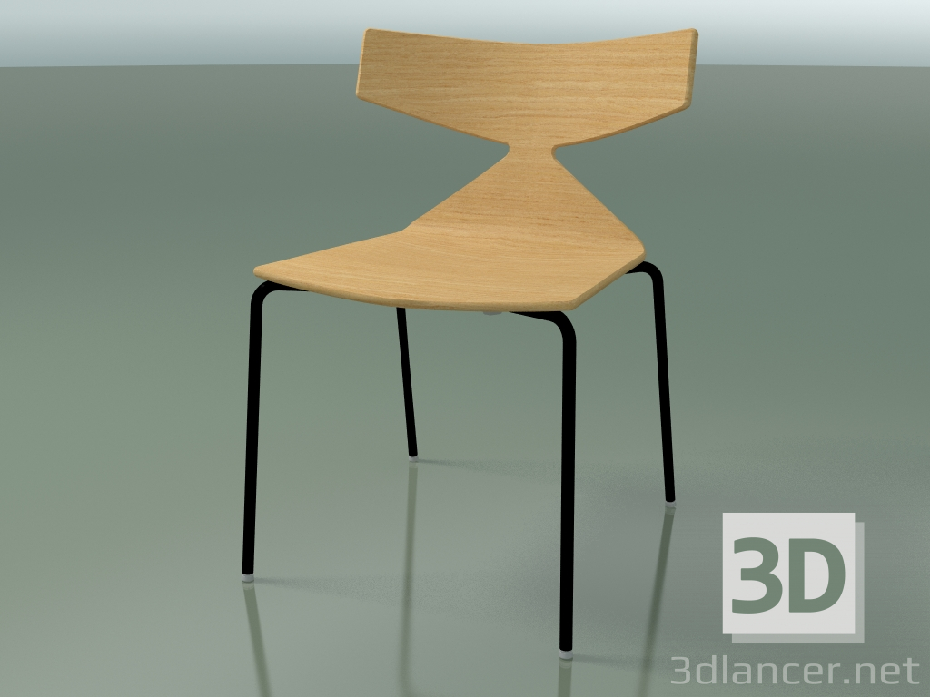 modèle 3D Chaise empilable 3701 (4 pieds en métal, chêne naturel, V39) - preview