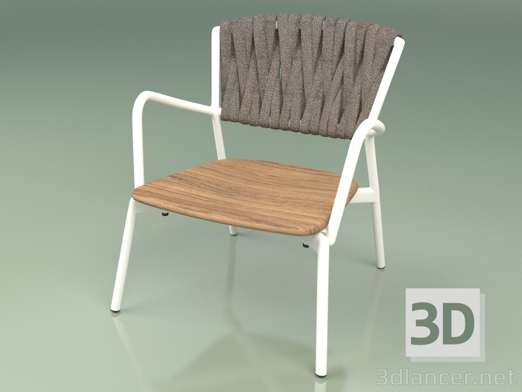 3d model Silla 227 (Leche de metal, Cinturón acolchado Gris-Arena) - vista previa